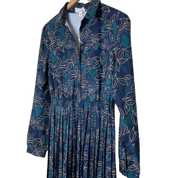 The Korner Anthropologie Brand 3/4 Button Front Dress with Pleated Skirt - Picture 3 of 8